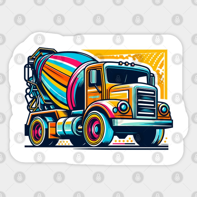 Concrete Mixer Truck Sticker by Vehicles-Art